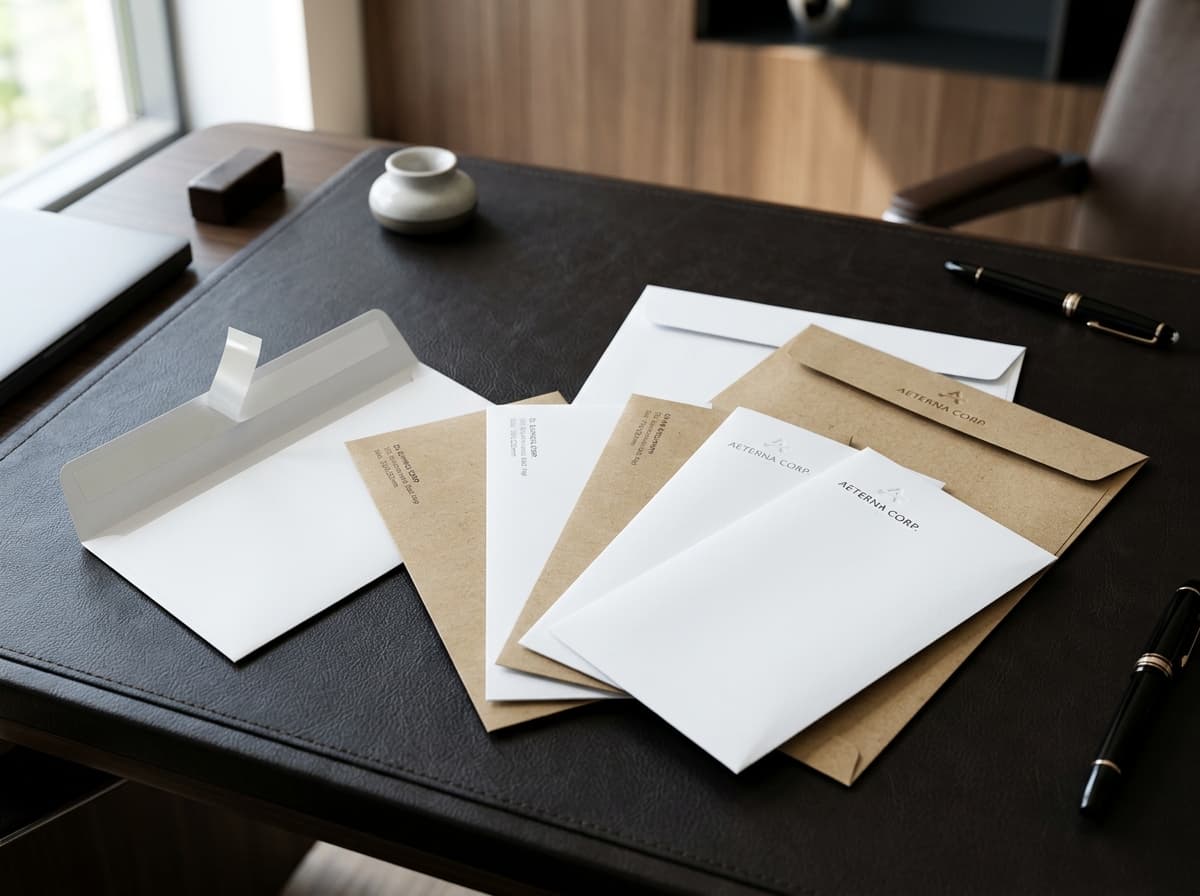 Corporate peel and seal envelopes detail