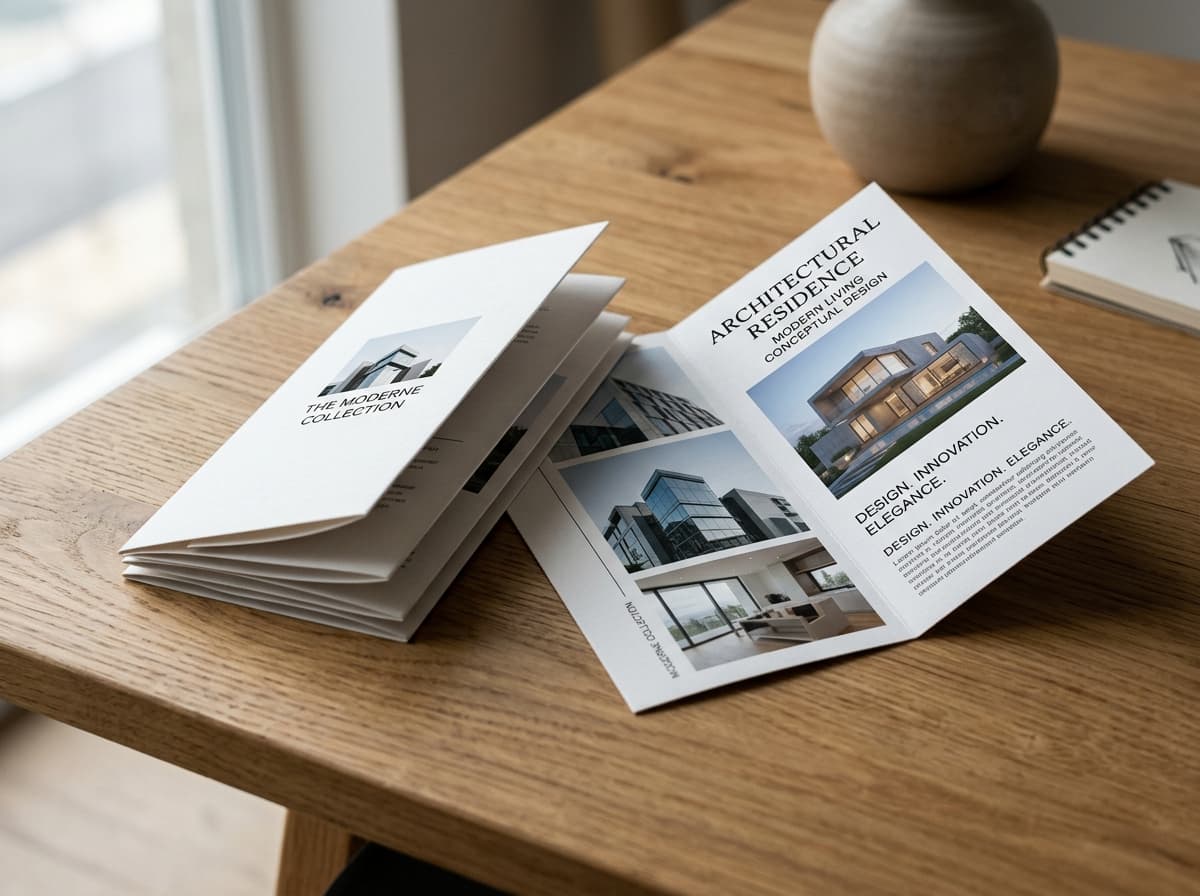 Trifold marketing flyers and brochures detail
